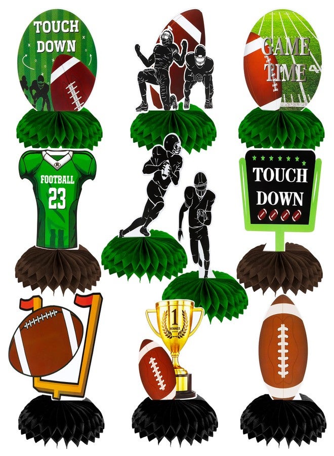 QEYMN Football Party Decorations, 10 PCS Football Centerpieces for Table, Superbowl Party Decorations 2026, Football Honeycomb Centerpieces Table Decoration for Footballs Birthday Tailgate Party Supplies - Image 1